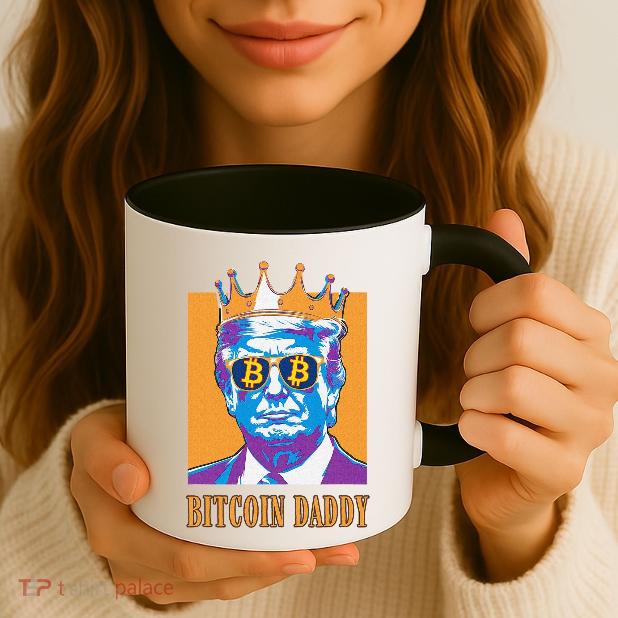 Kawaii Bitcoin Daddy Trump Crypto King Bitcoin Chill Bullrun Coffee Mug