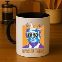 Kawaii Bitcoin Daddy Trump Crypto King Bitcoin Chill Bullrun Coffee Mug thumb 4
