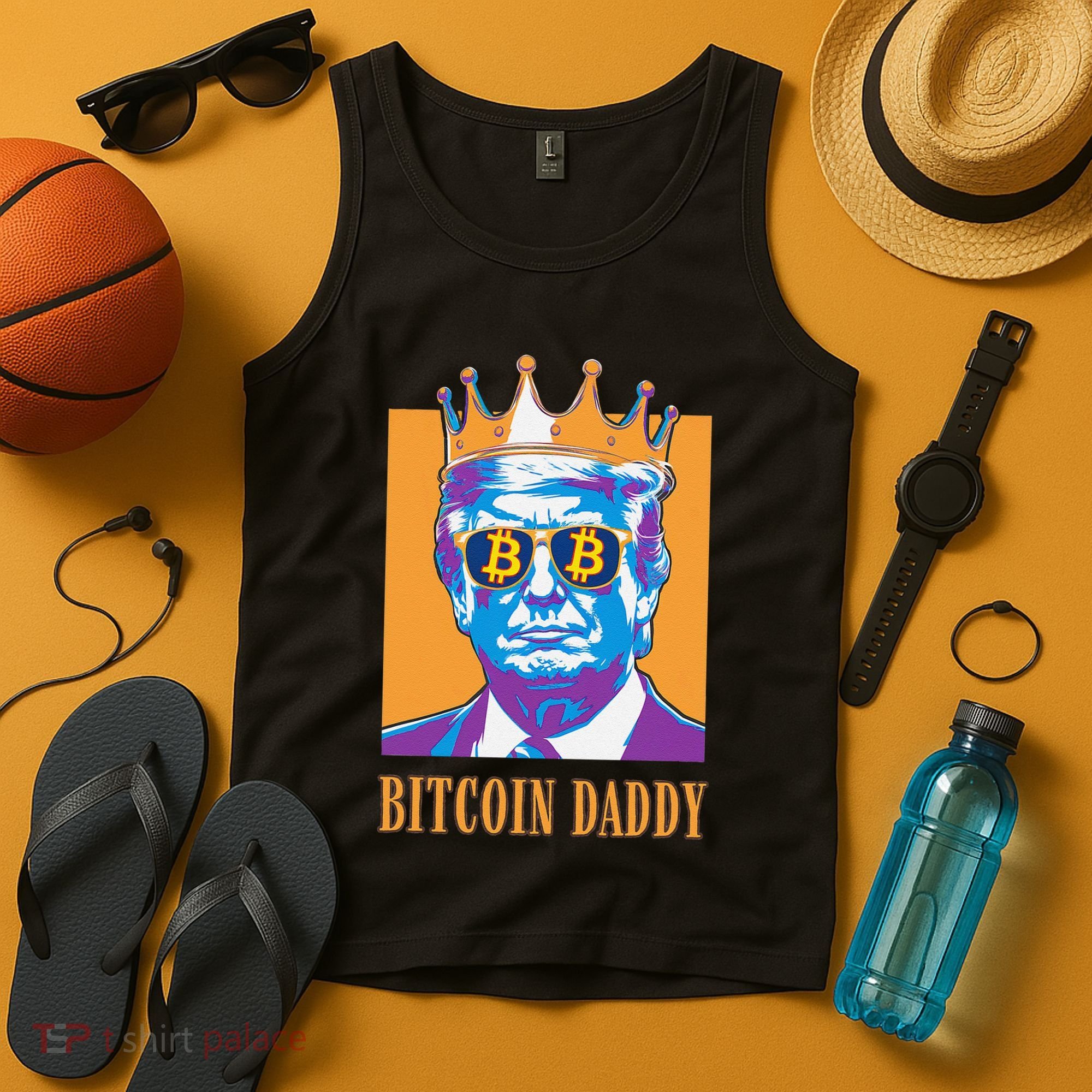 Kawaii Bitcoin Daddy Trump Crypto King Bitcoin Chill Bullrun Tank Top