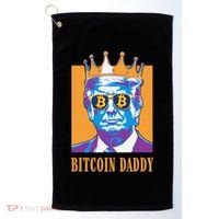 Kawaii Bitcoin Daddy Trump Crypto King Bitcoin Chill Bullrun Golf Towel thumb 0