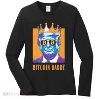 Kawaii Bitcoin Daddy Trump Crypto King Bitcoin Chill Bullrun Women's Long Sleeve Shirt thumb 0