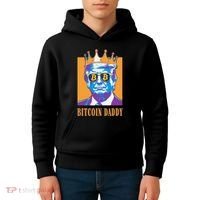 Kawaii Bitcoin Daddy Trump Crypto King Bitcoin Chill Bullrun Kids Hoodie thumb 4