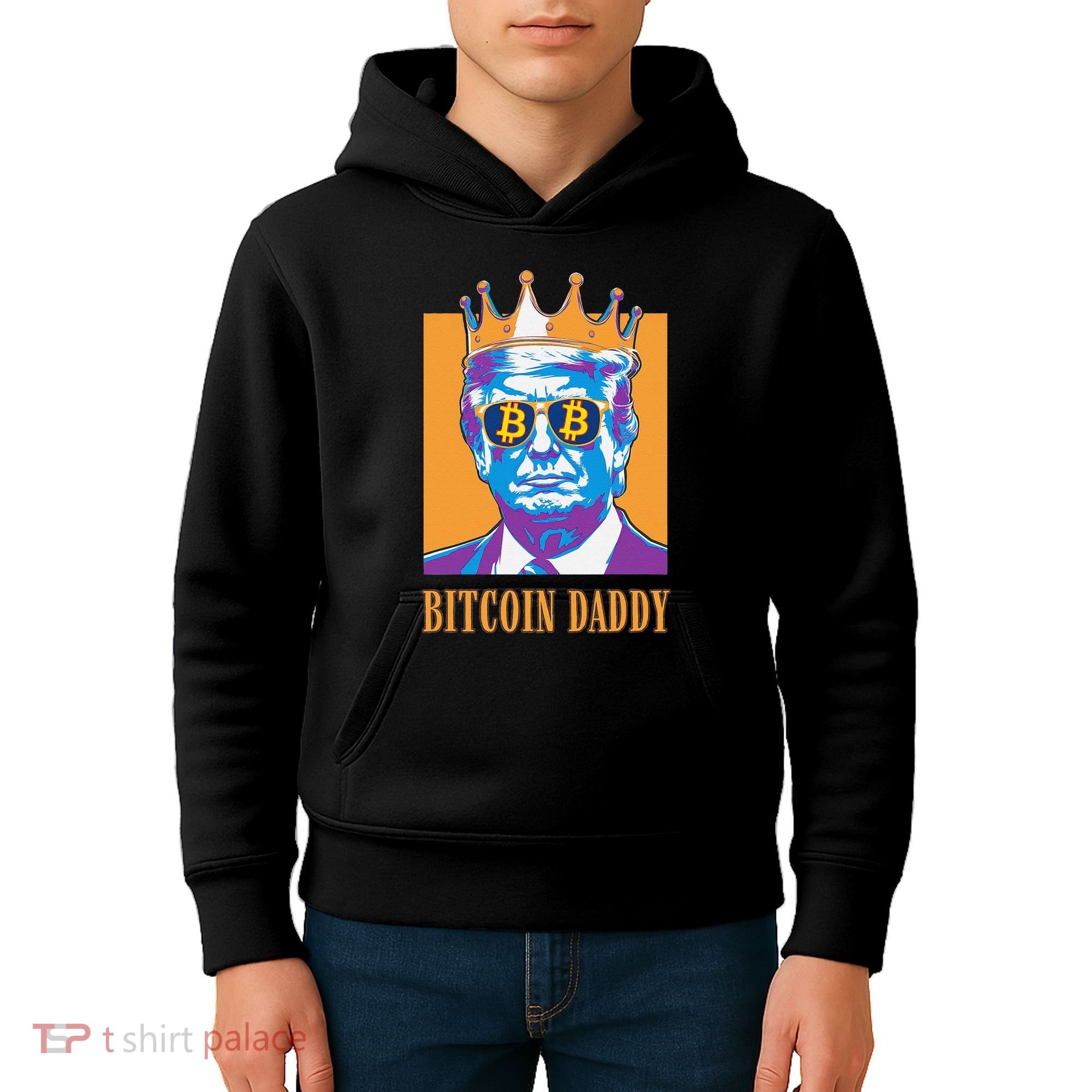 Kawaii Bitcoin Daddy Trump Crypto King Bitcoin Chill Bullrun Kids Hoodie