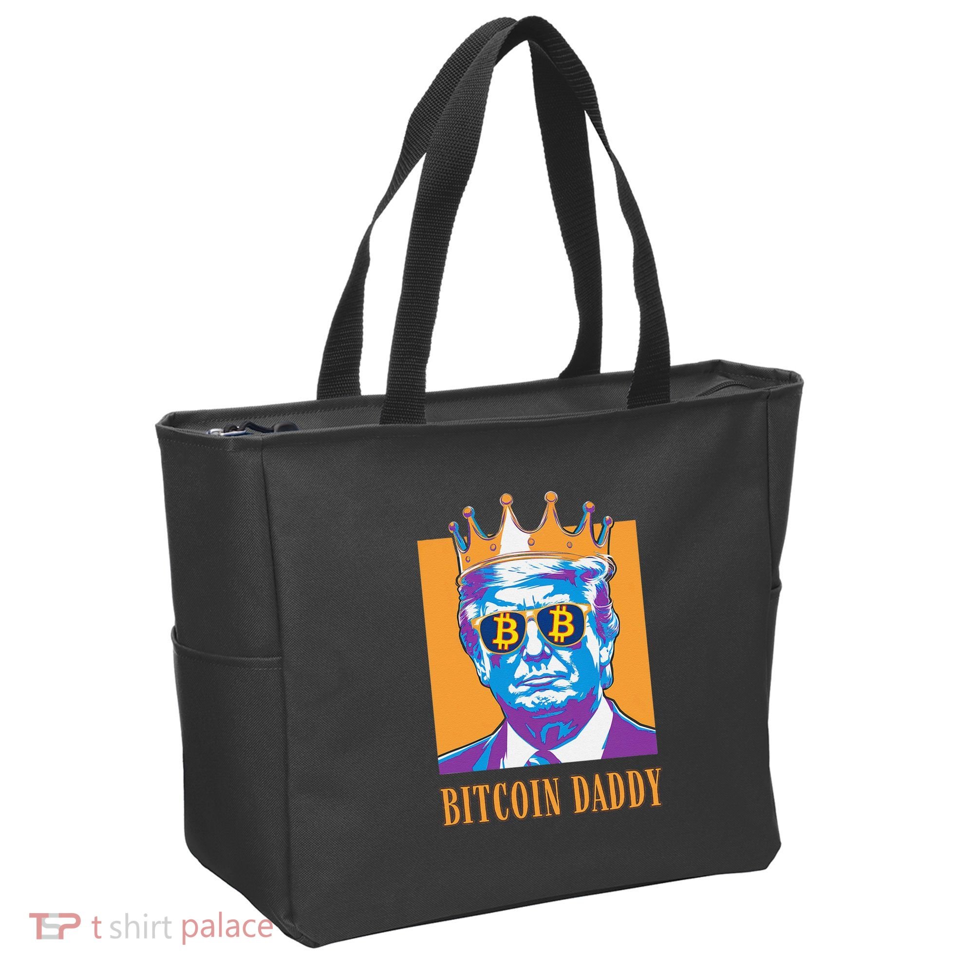 Kawaii Bitcoin Daddy Trump Crypto King Bitcoin Chill Bullrun Tote Bag