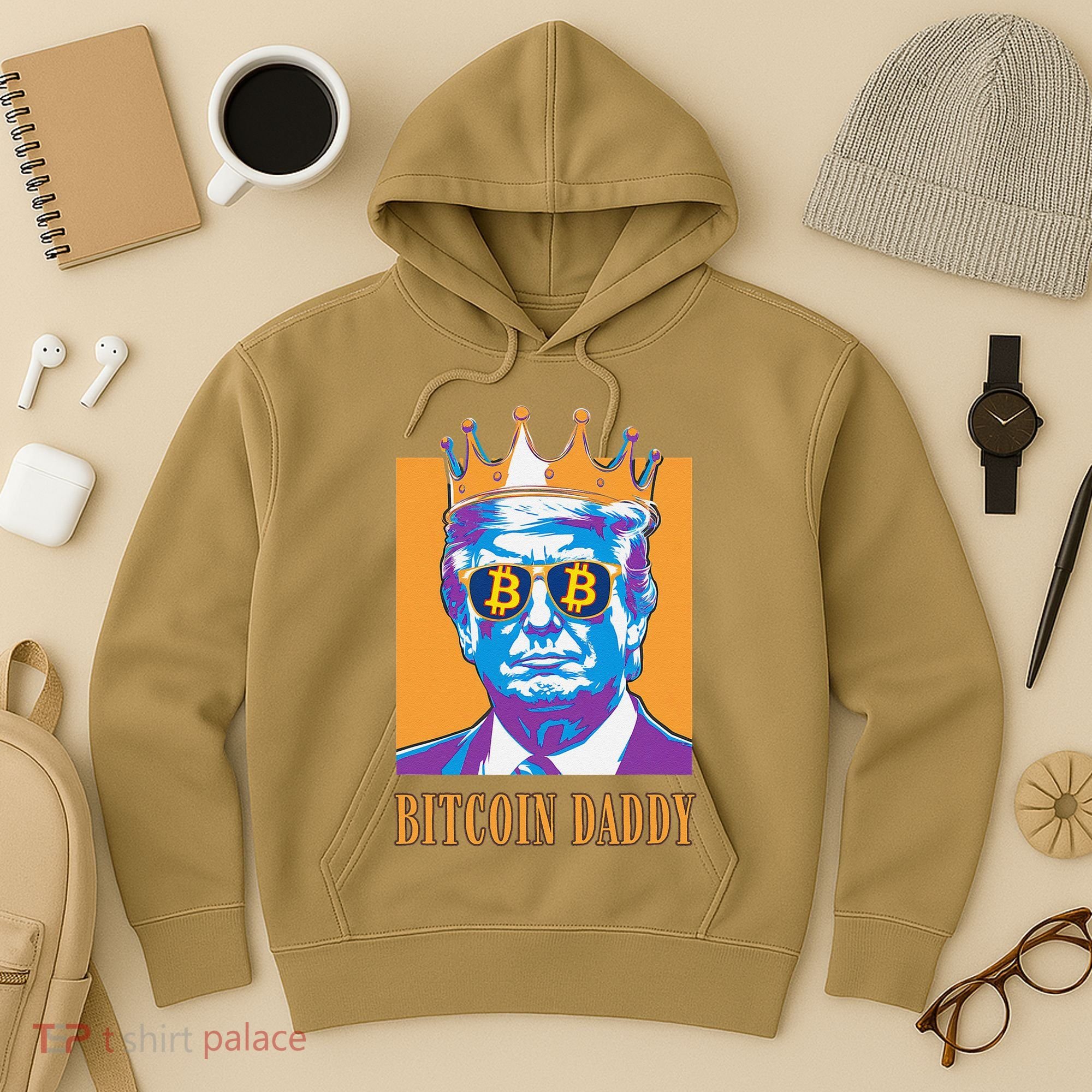 Kawaii Bitcoin Daddy Trump Crypto King Bitcoin Chill Bullrun Hoodie