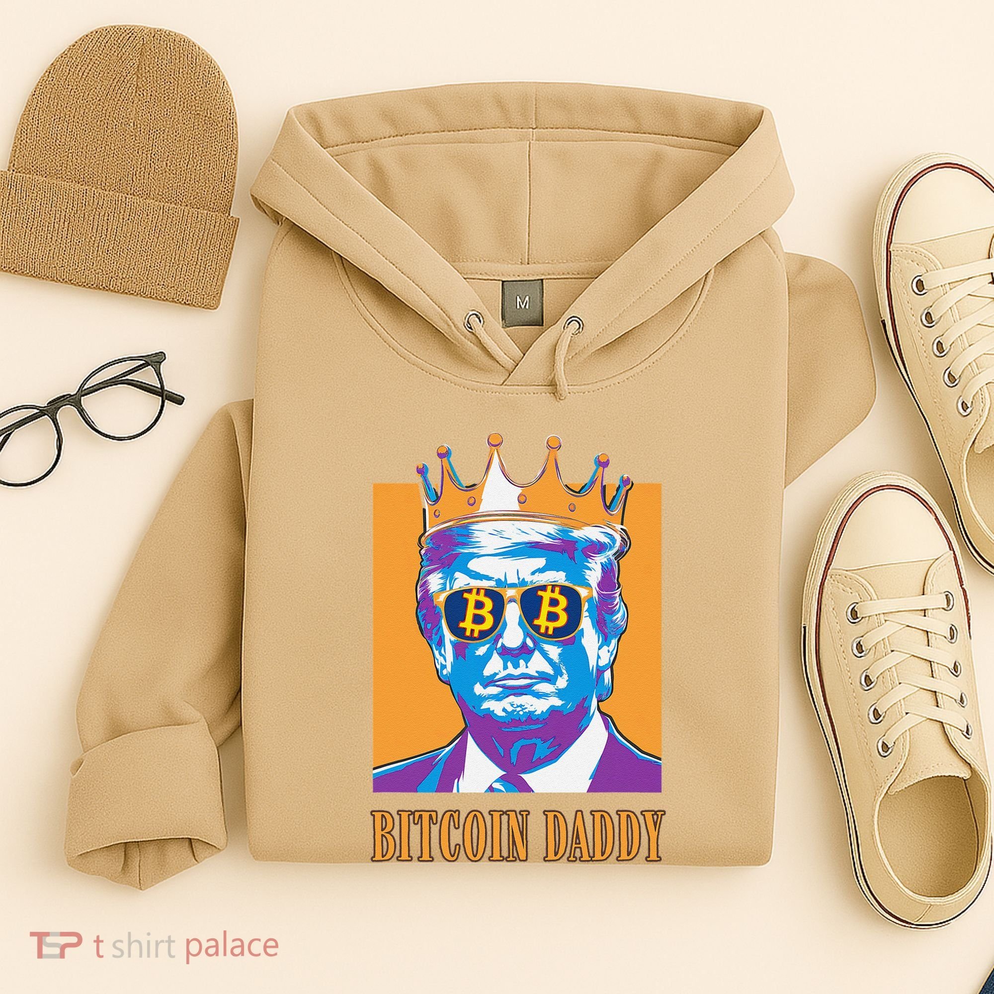 Kawaii Bitcoin Daddy Trump Crypto King Bitcoin Chill Bullrun Hoodie