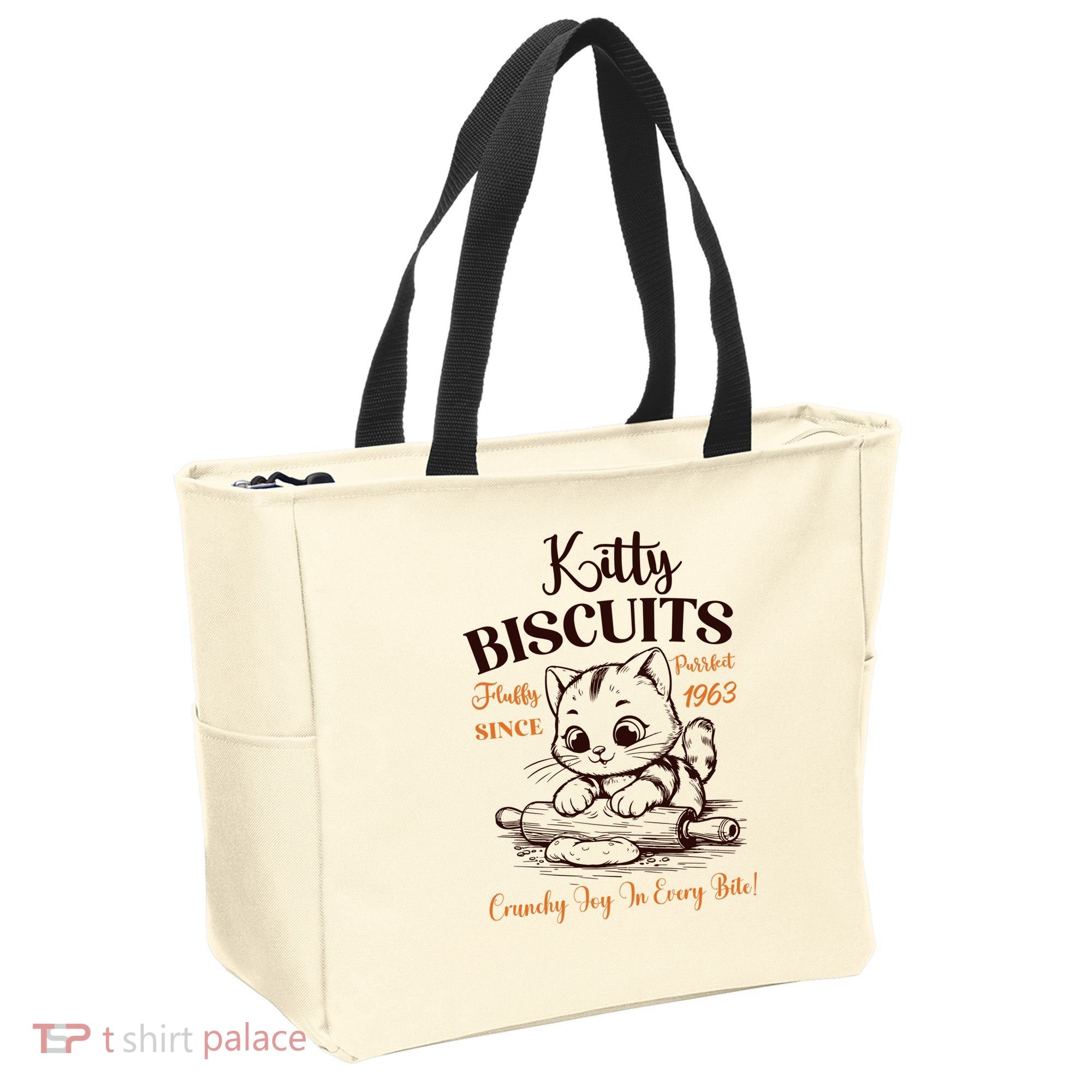Kitty Biscuits Fluffy Purrfect Since 1963 Tote Bag