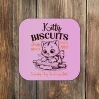 Kitty Biscuits Fluffy Purrfect Since 1963 Coaster thumb 0