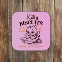 Kitty Biscuits Fluffy Purrfect Since 1963 Coaster thumb 0