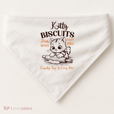 Kitty Biscuits Fluffy Purrfect Since 1963 USA-Made Doggie Bandana