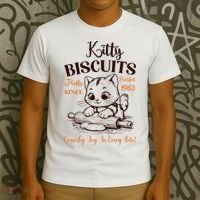 Kitty Biscuits Fluffy Purrfect Since 1963 T-Shirt thumb 3