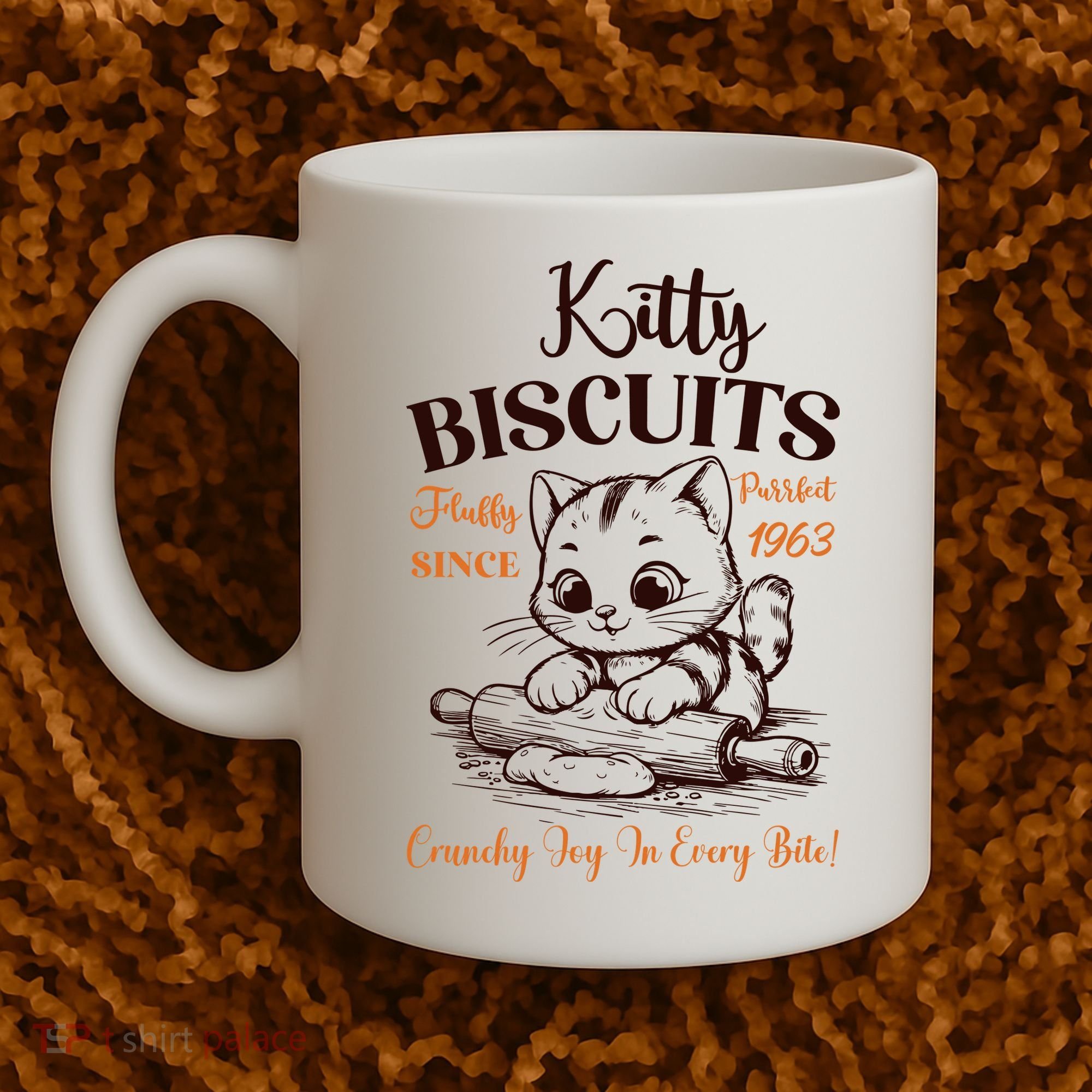 Kitty Biscuits Fluffy Purrfect Since 1963 Coffee Mug
