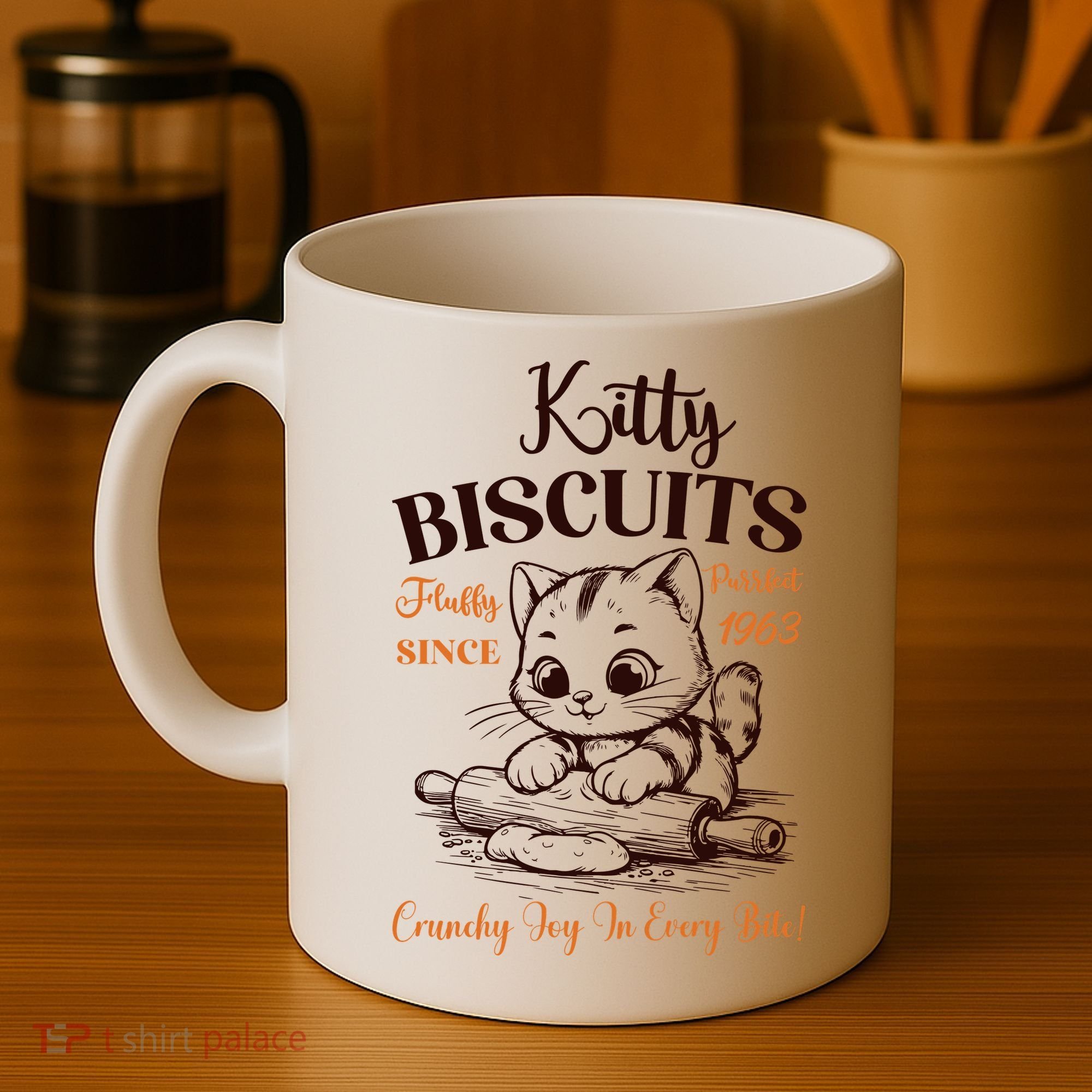 Kitty Biscuits Fluffy Purrfect Since 1963 Coffee Mug