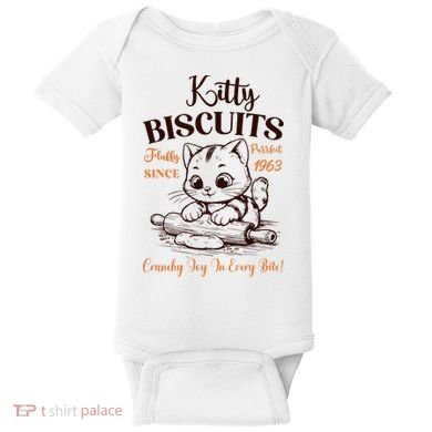 Kitty Biscuits Fluffy Purrfect Since 1963 Baby Bodysuit
