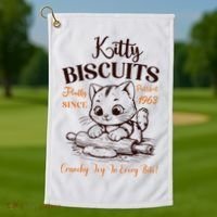Kitty Biscuits Fluffy Purrfect Since 1963 Golf Towel thumb 1