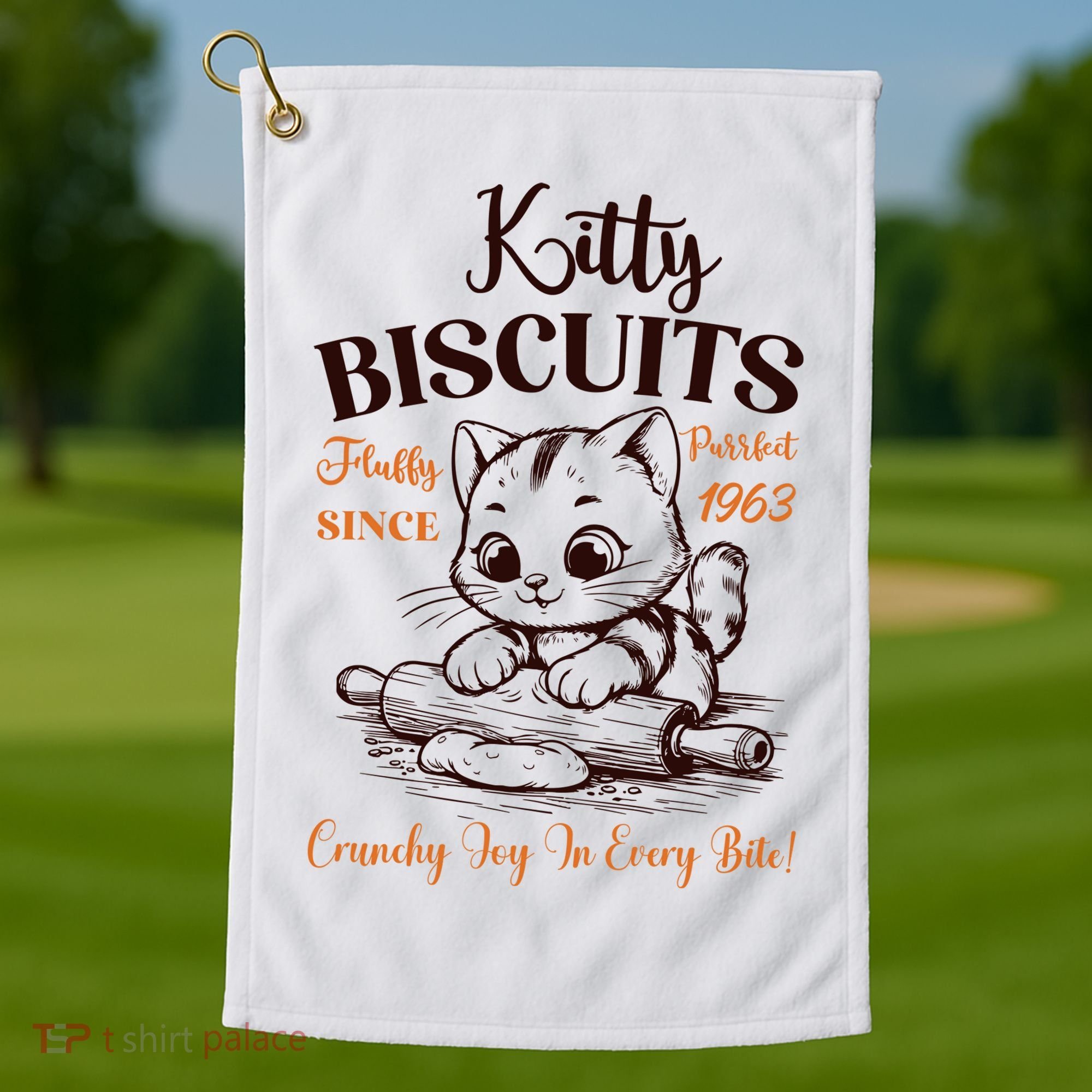 Kitty Biscuits Fluffy Purrfect Since 1963 Golf Towel