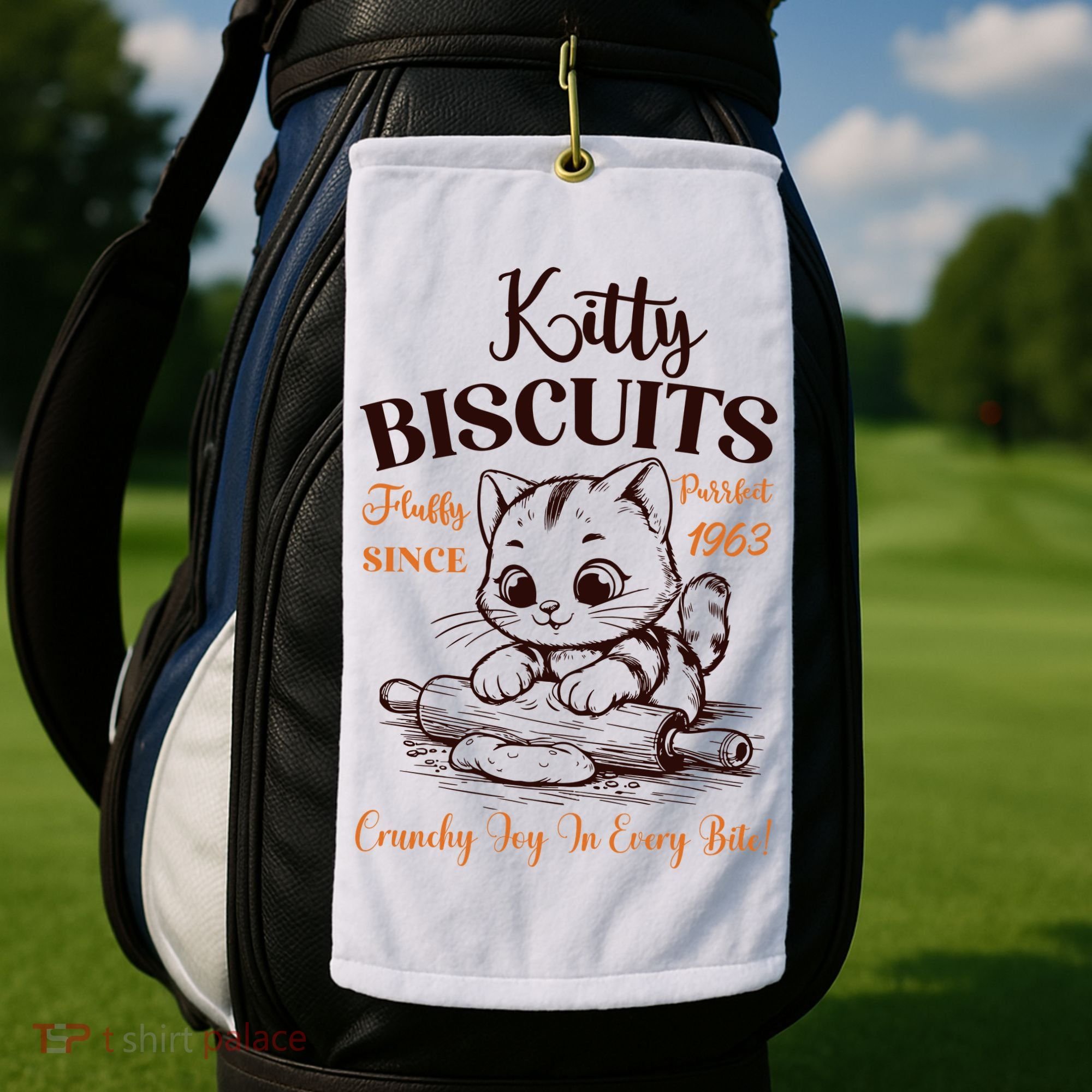 Kitty Biscuits Fluffy Purrfect Since 1963 Golf Towel