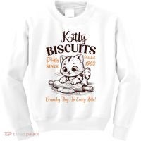 Kitty Biscuits Fluffy Purrfect Since 1963 Kids Sweatshirt thumb 0