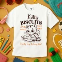 Kitty Biscuits Fluffy Purrfect Since 1963 Kids T-Shirt thumb 3