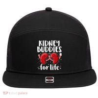 Kidney Buddies For Life Donor Recipient 7 Panel Mesh Trucker Snapback Hat thumb 0