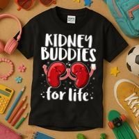 Kidney Buddies For Life Donor Recipient Kids T-Shirt thumb 3