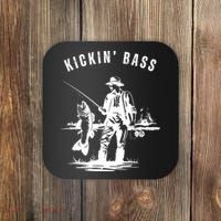 Kickin Bass Fisherman Fishing Fish Funny Outdoors Lake Coaster thumb 0