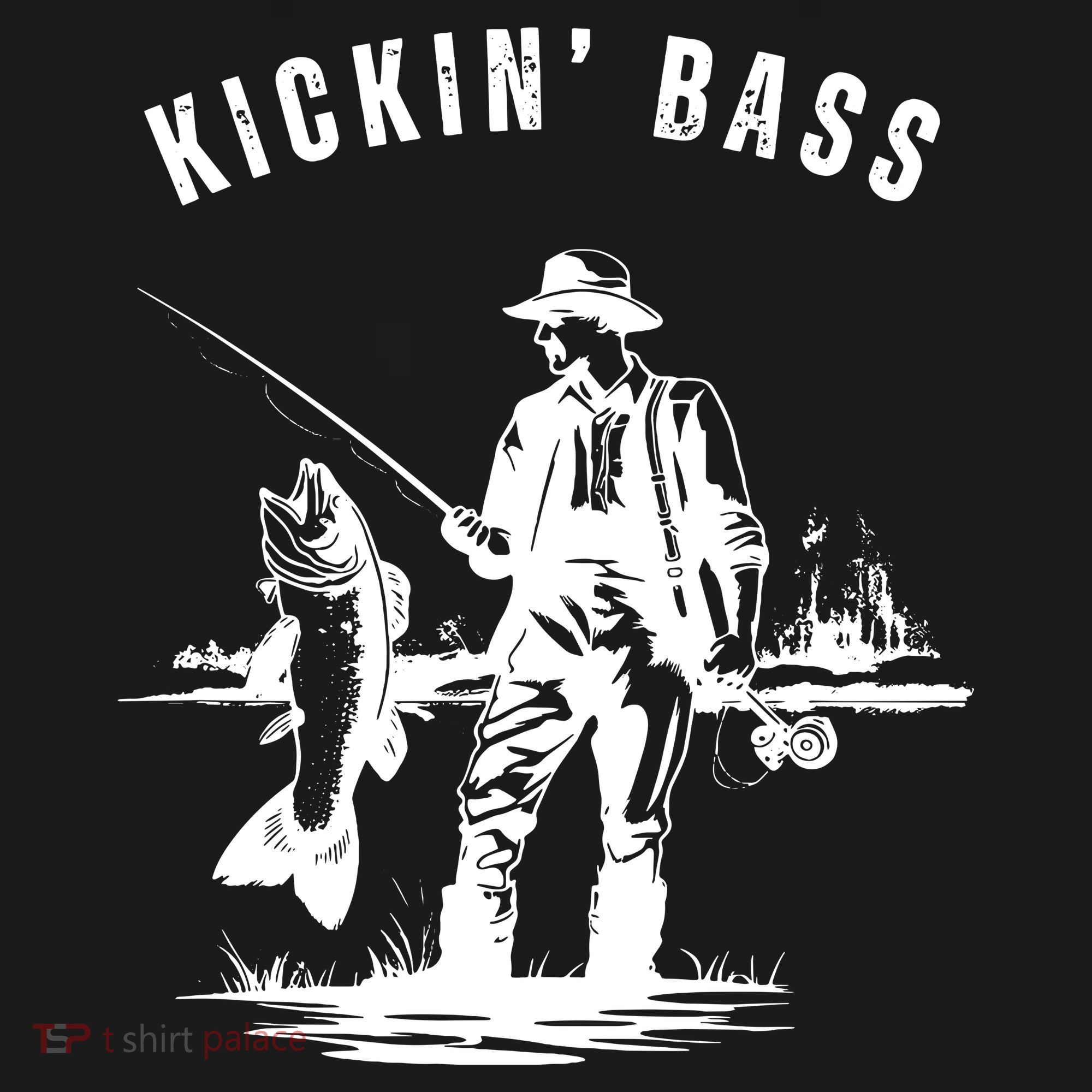 Kickin Bass Fisherman Fishing Fish Funny Outdoors Lake Coaster