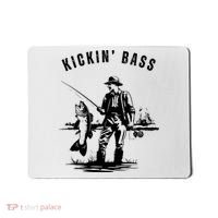 Kickin Bass Fisherman Fishing Fish Funny Outdoors Lake Mousepad thumb 0