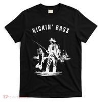 Kickin Bass Fisherman Fishing Fish Funny Outdoors Lake T-Shirt thumb 0