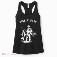 Kickin Bass Fisherman Fishing Fish Funny Outdoors Lake Women's Tank Top thumb 0
