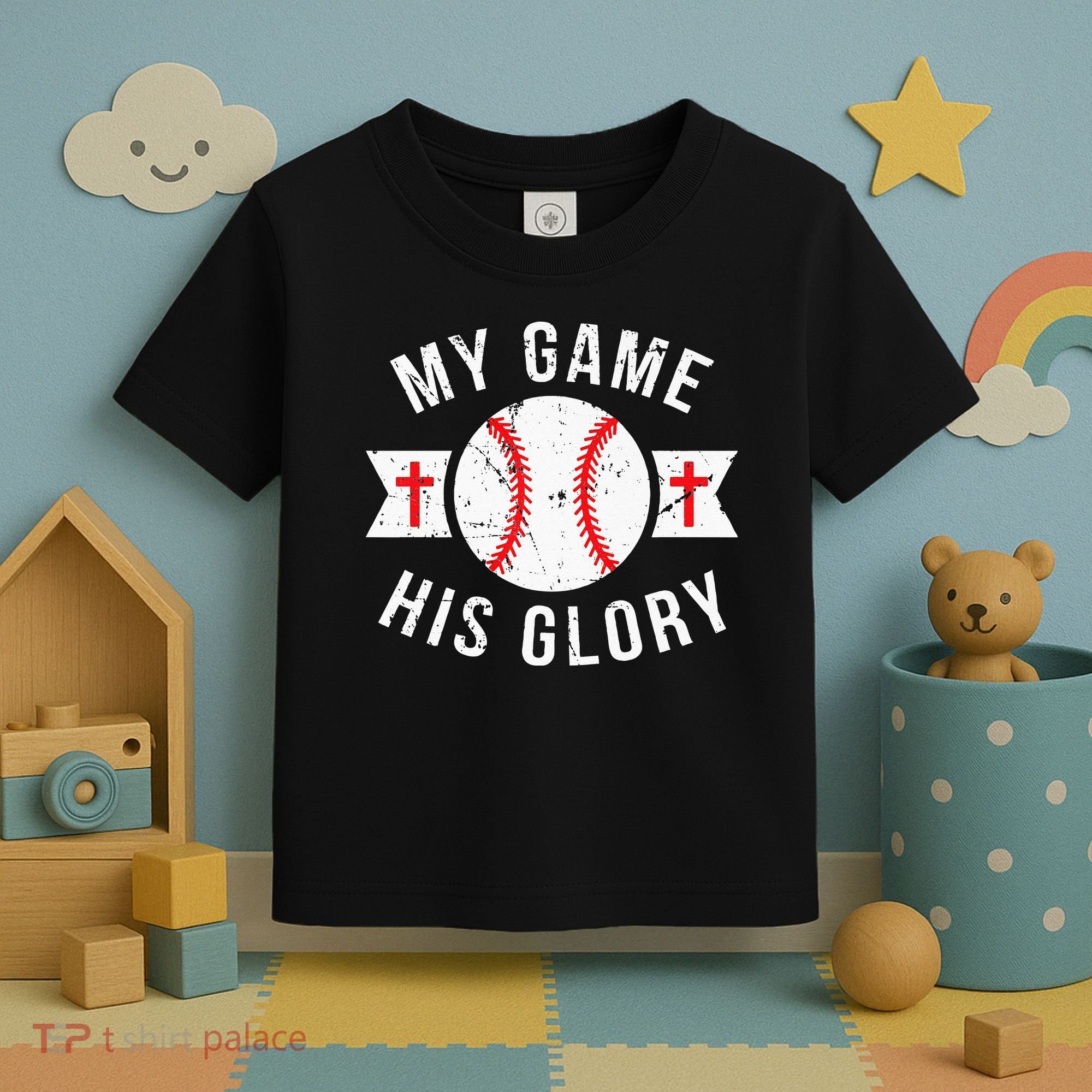Kids Baseball For N Gifts Christian Baseball Toddler T-Shirt