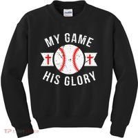 Kids Baseball For N Gifts Christian Baseball Kids Sweatshirt thumb 0