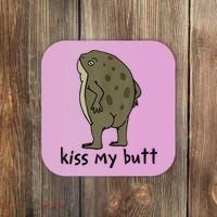 Kiss_My Butt Green Frog Coaster thumb 0