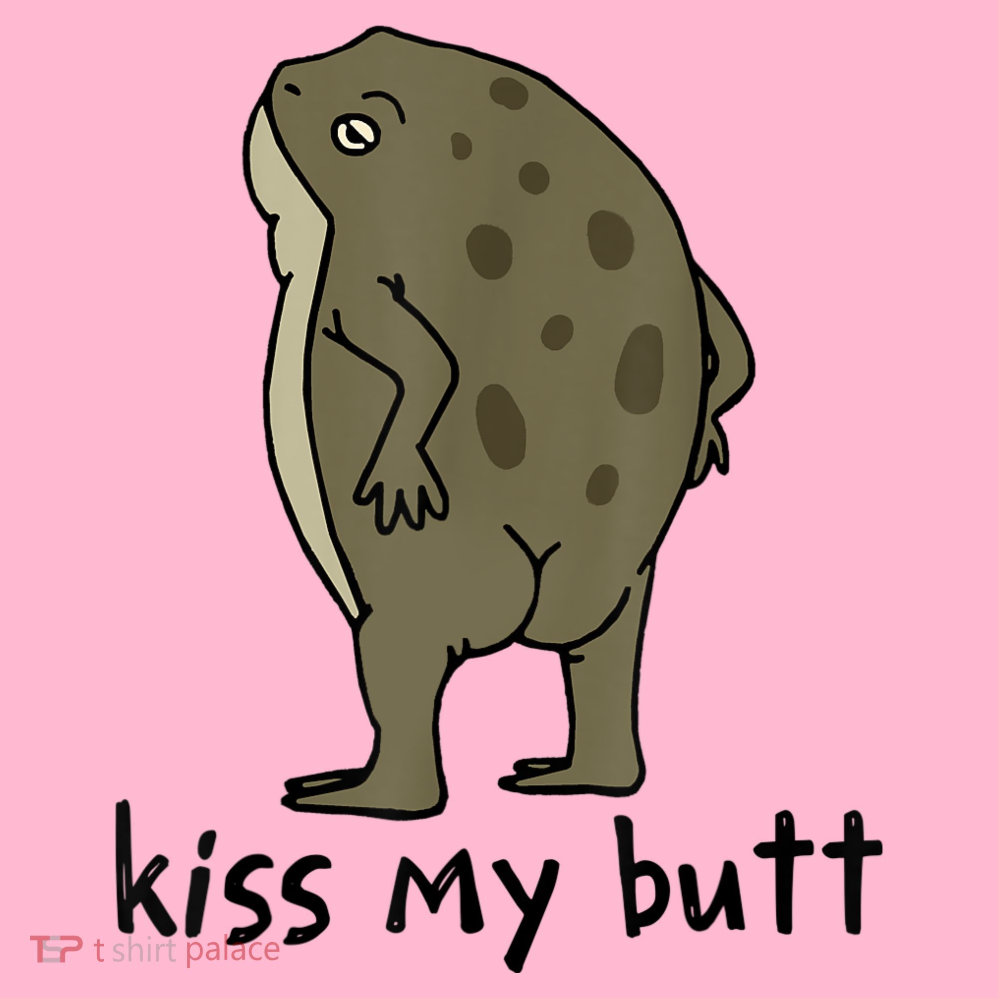 Kiss_My Butt Green Frog Coaster