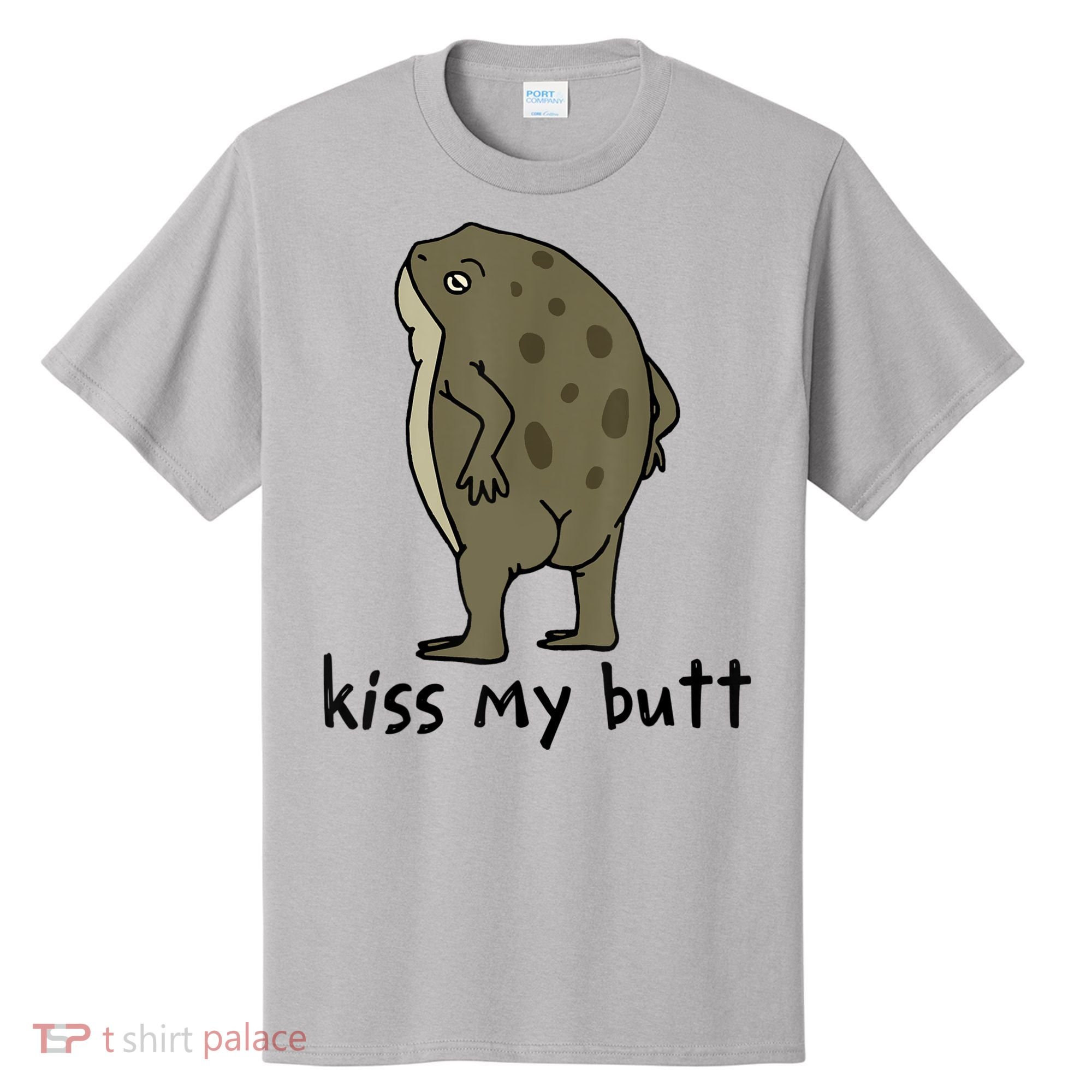Kiss_My Butt Green Frog T-Shirt