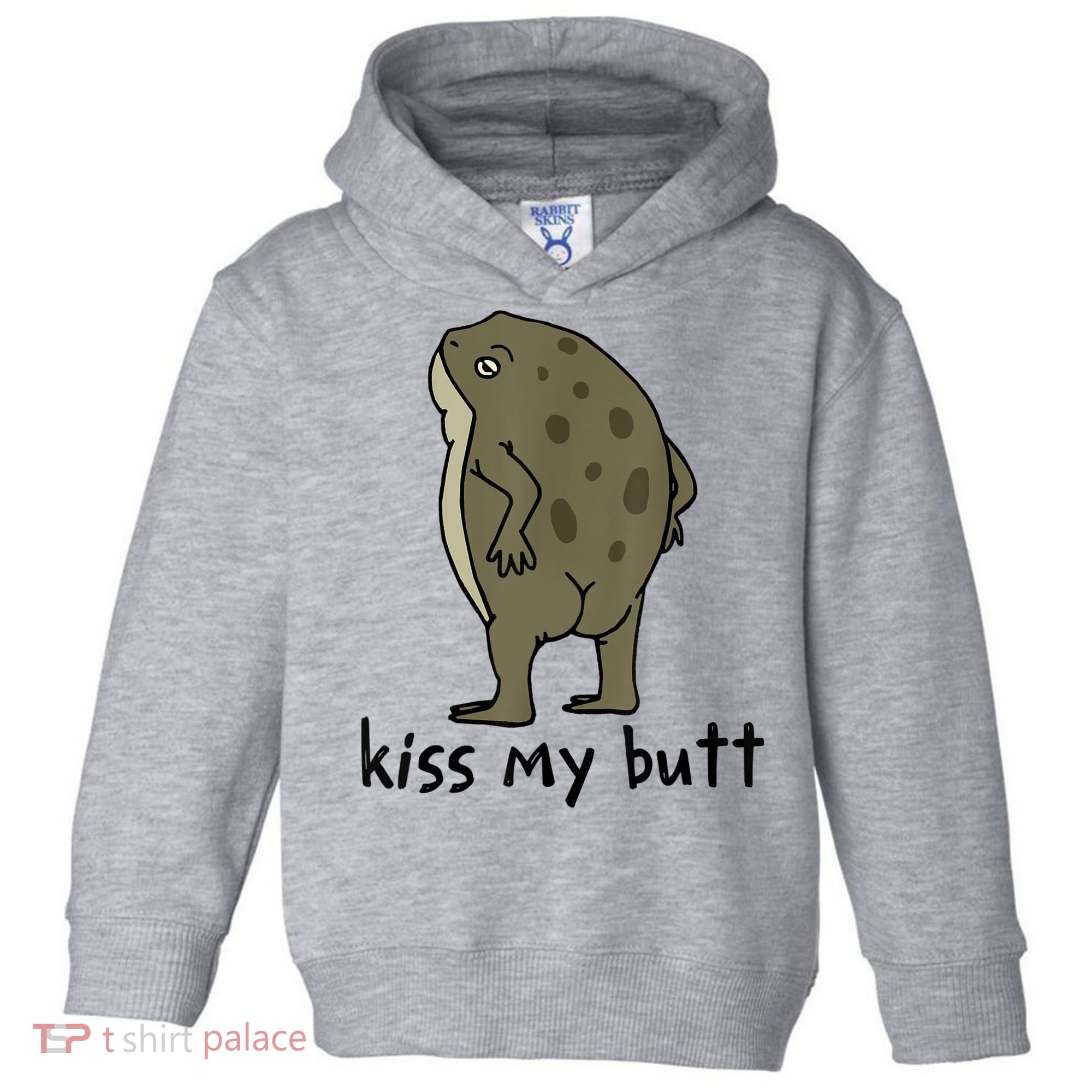 Kiss_My Butt Green Frog Toddler Hoodie