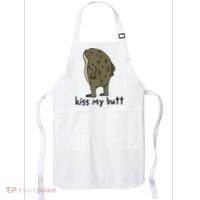 Kiss_My Butt Green Frog Apron thumb 0