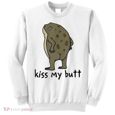 Kiss_My Butt Green Frog Sweatshirt