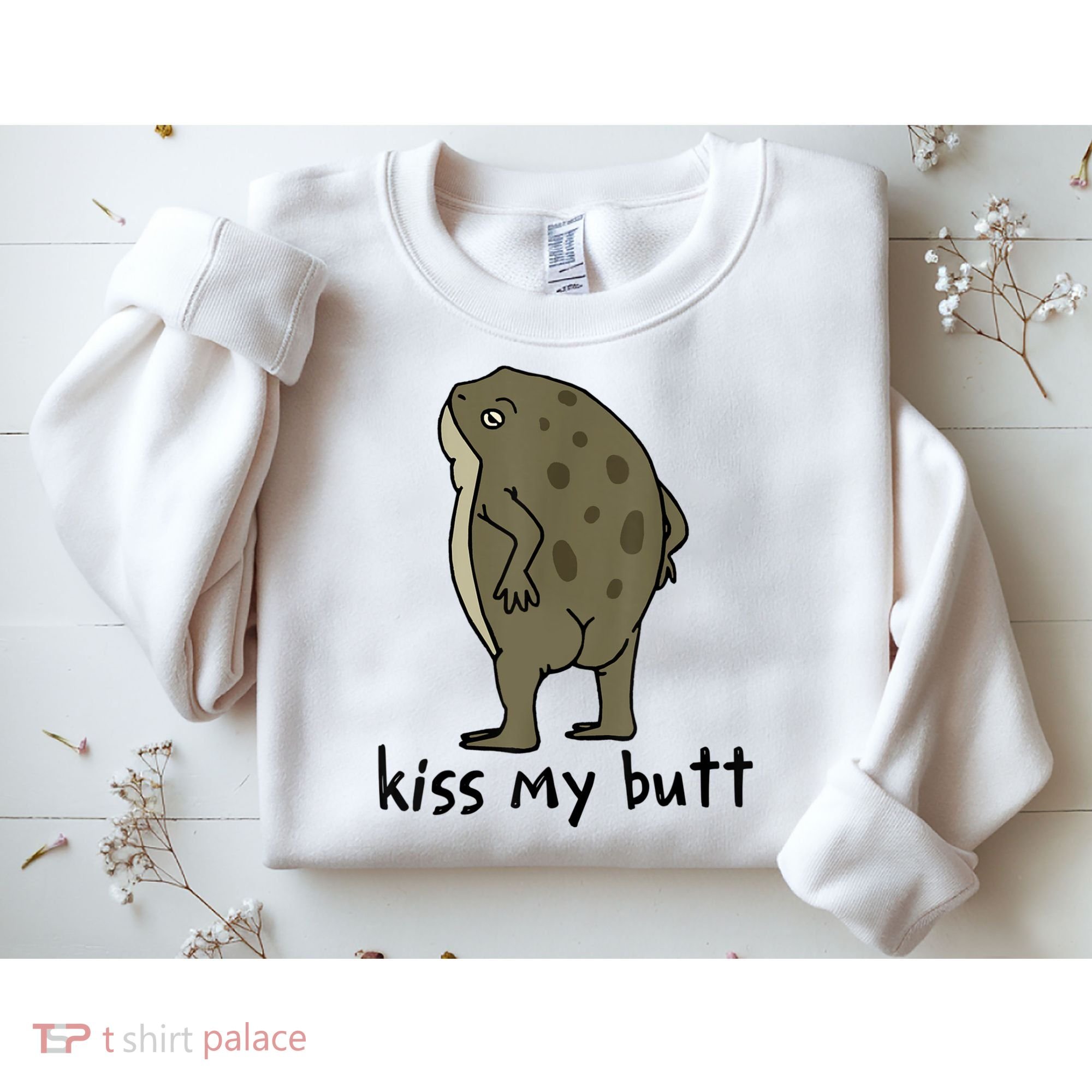 Kiss_My Butt Green Frog Sweatshirt
