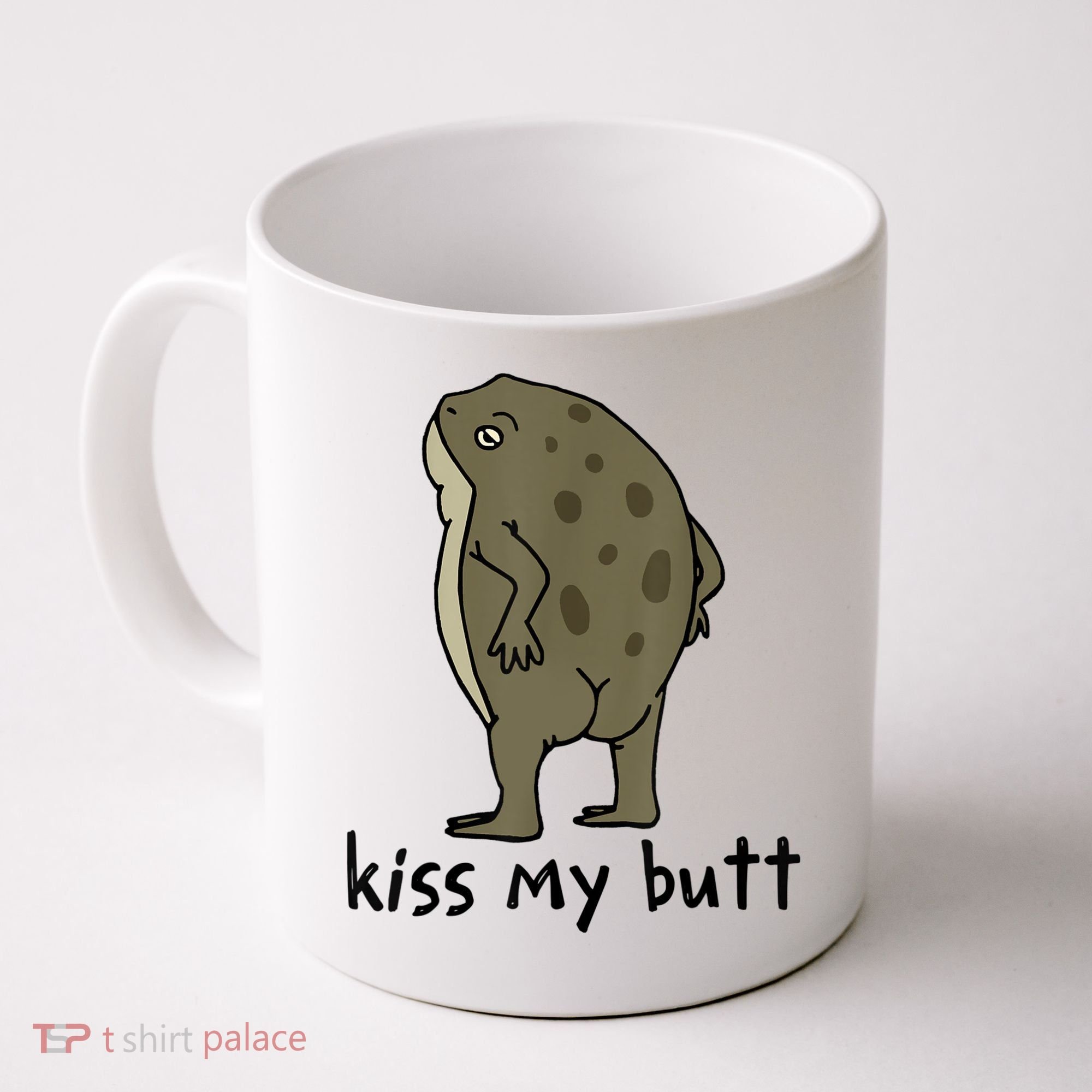 Kiss_My Butt Green Frog Coffee Mug