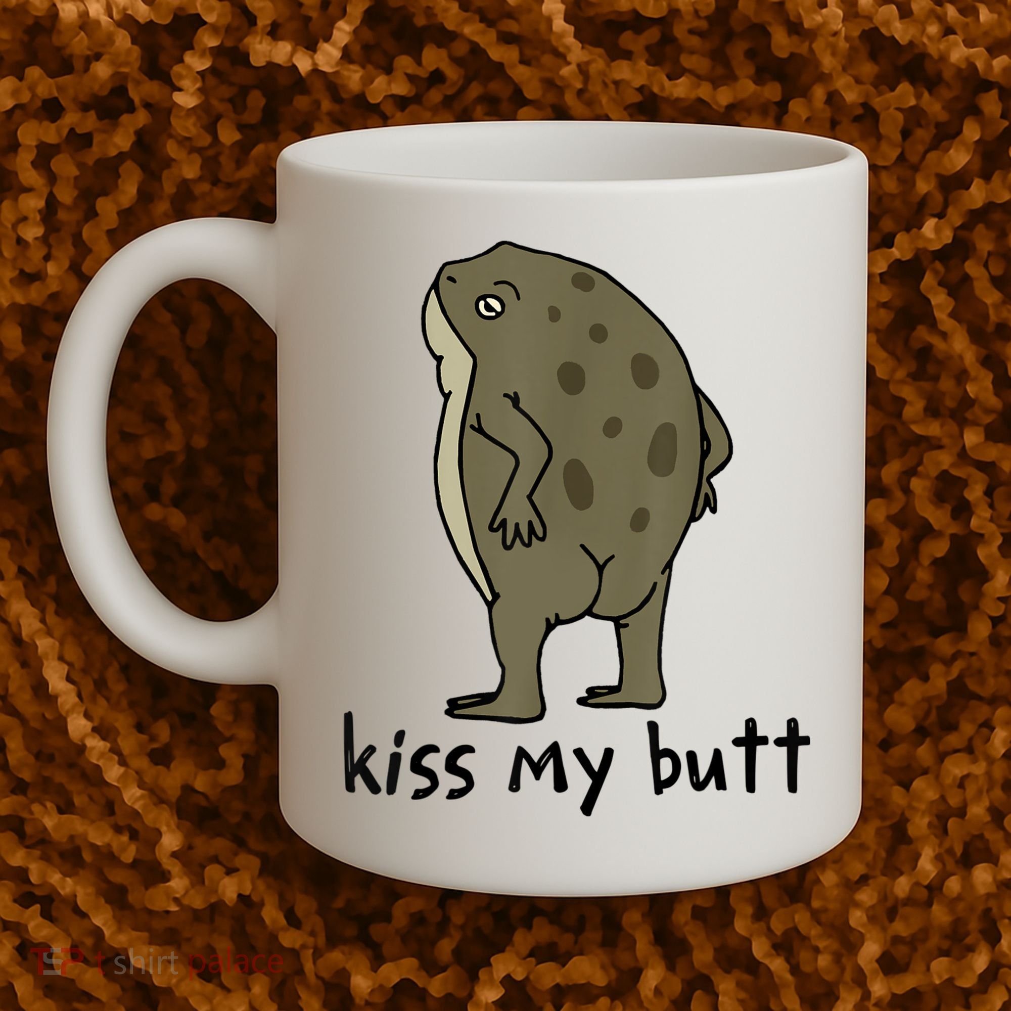 Kiss_My Butt Green Frog Coffee Mug