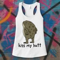 Kiss_My Butt Green Frog Women's Tank Top thumb 3