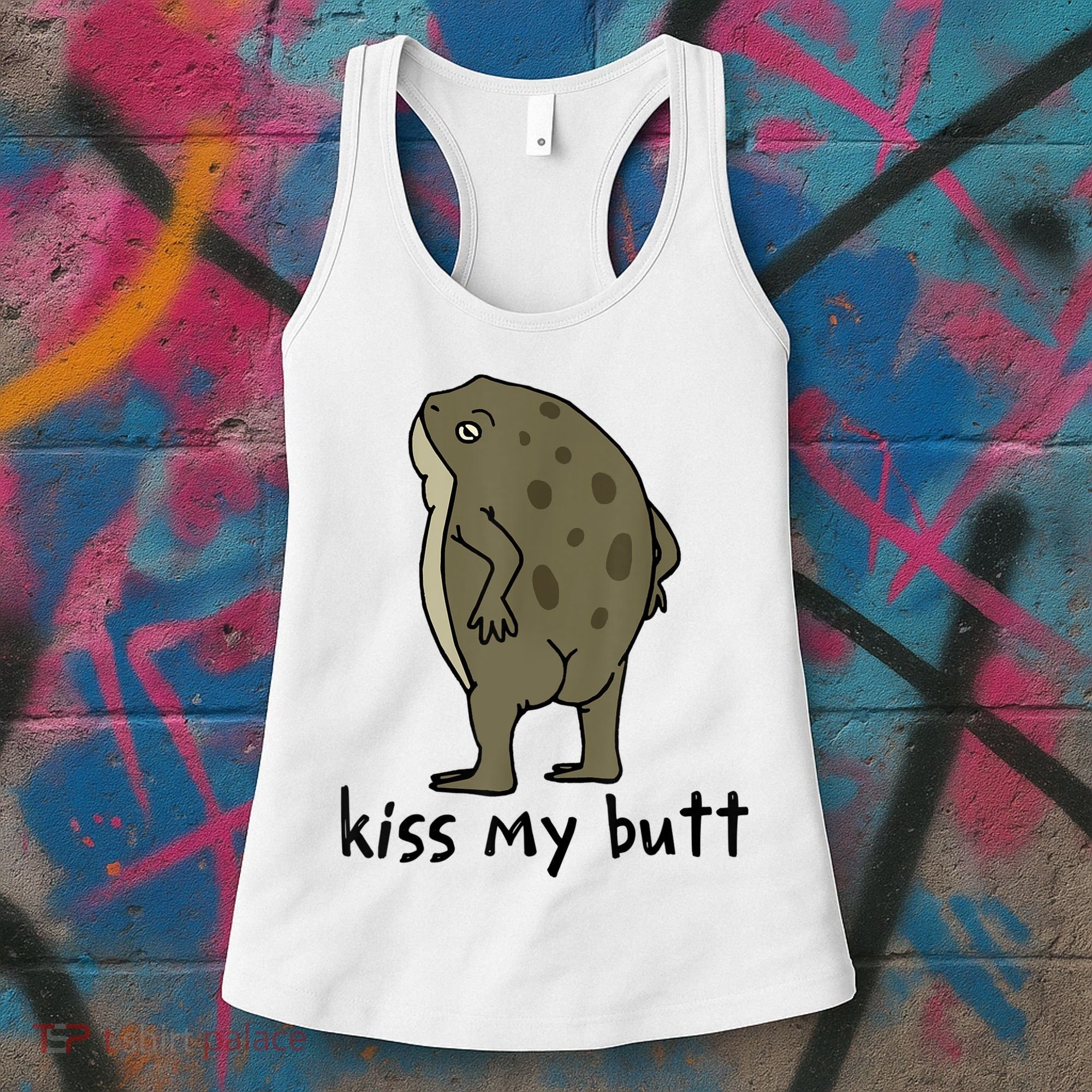 Kiss_My Butt Green Frog Women's Tank Top