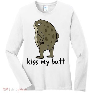 Kiss_My Butt Green Frog Women's Long Sleeve Shirt