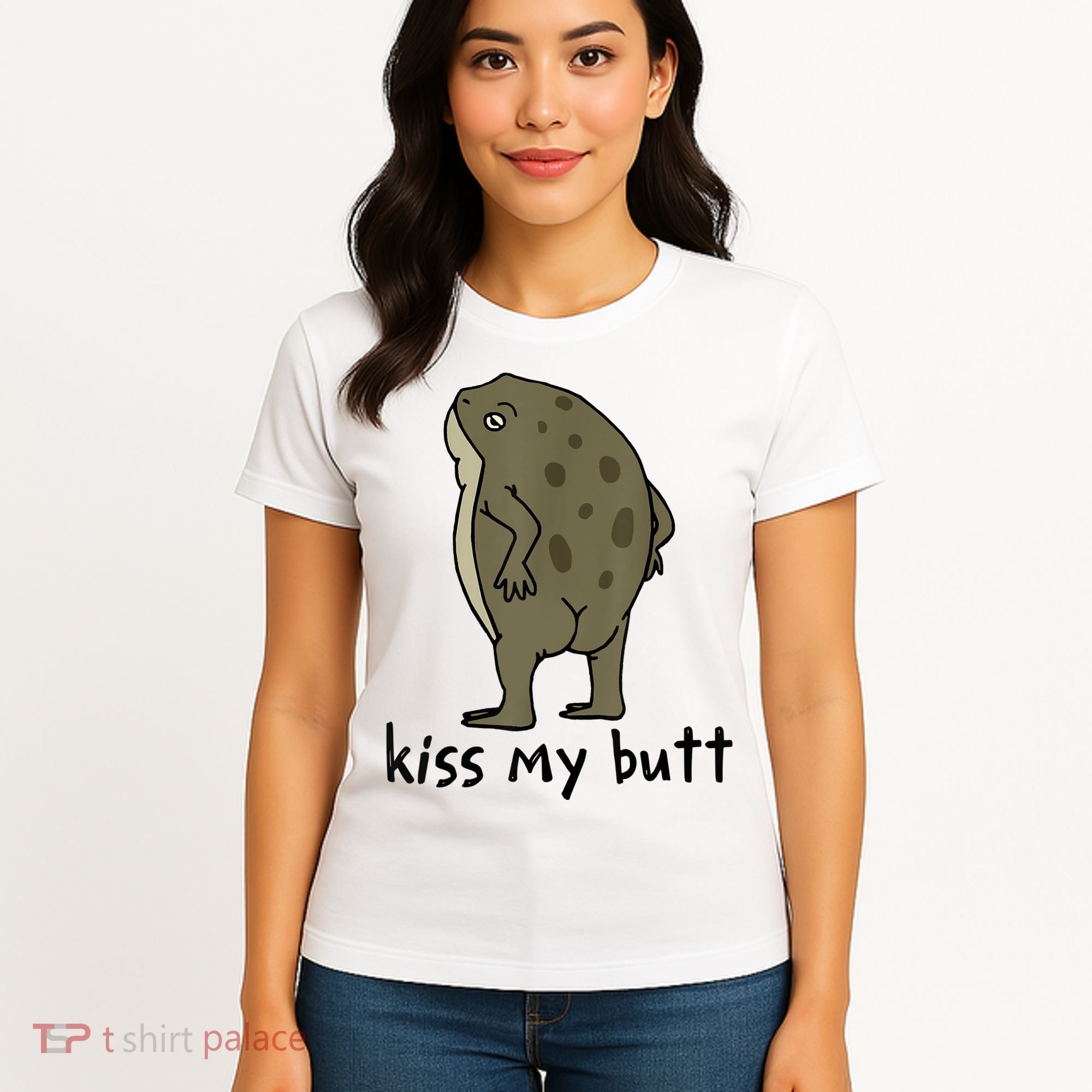 Kiss_My Butt Green Frog Women's T-Shirt