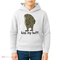 Kiss_My Butt Green Frog Kids Hoodie thumb 4
