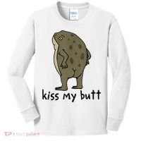 Kiss_My Butt Green Frog Kids Long Sleeve Shirt thumb 0