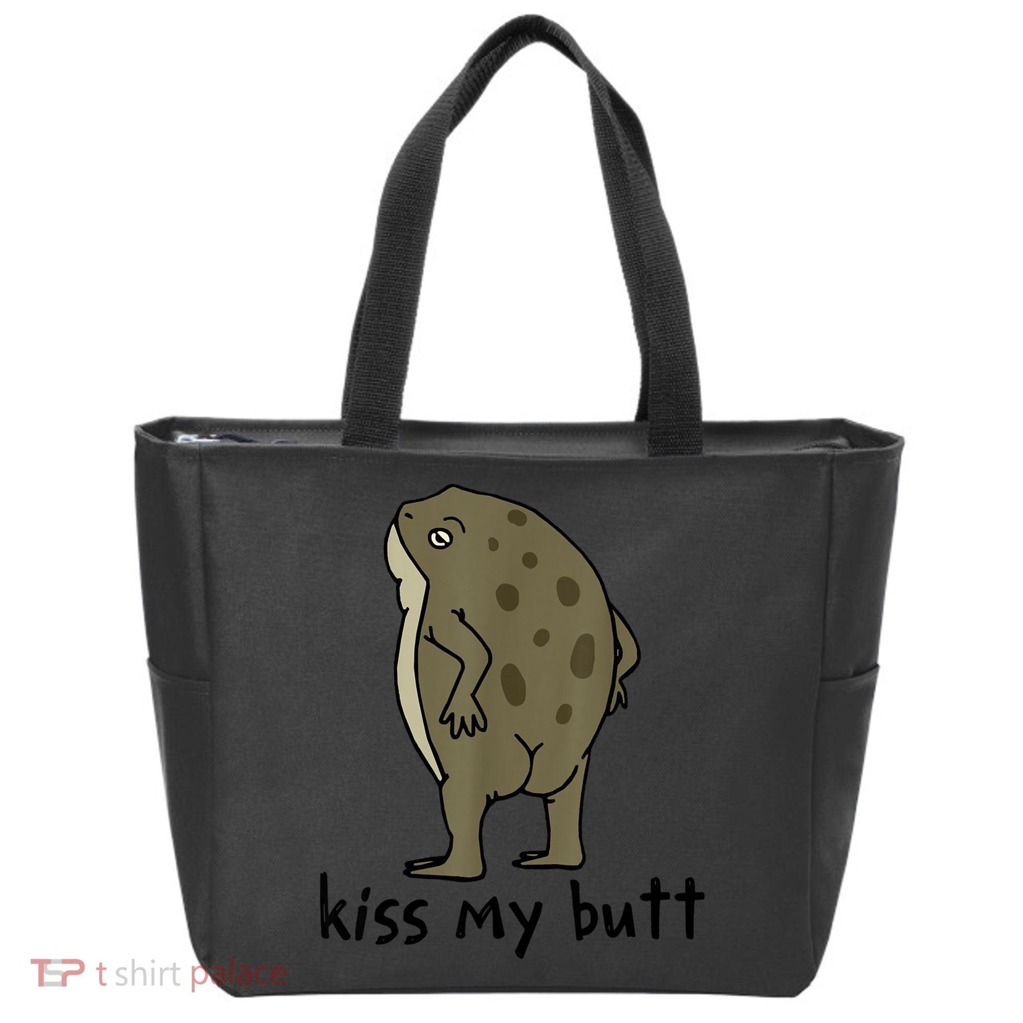KissMy Butt Green Frog Funny Frog Tote Bag