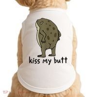 KissMy Butt Green Frog Funny Frog Doggie Tank thumb 0