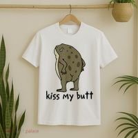 KissMy Butt Green Frog Funny Frog T-Shirt thumb 2